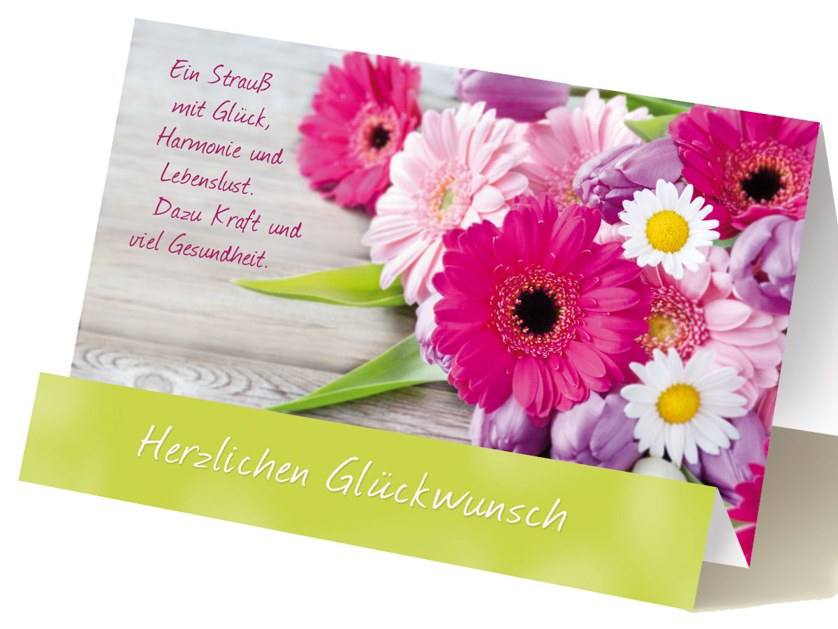 Extraknick Karte Blumenstrauß Herzlichen Glückwunsch